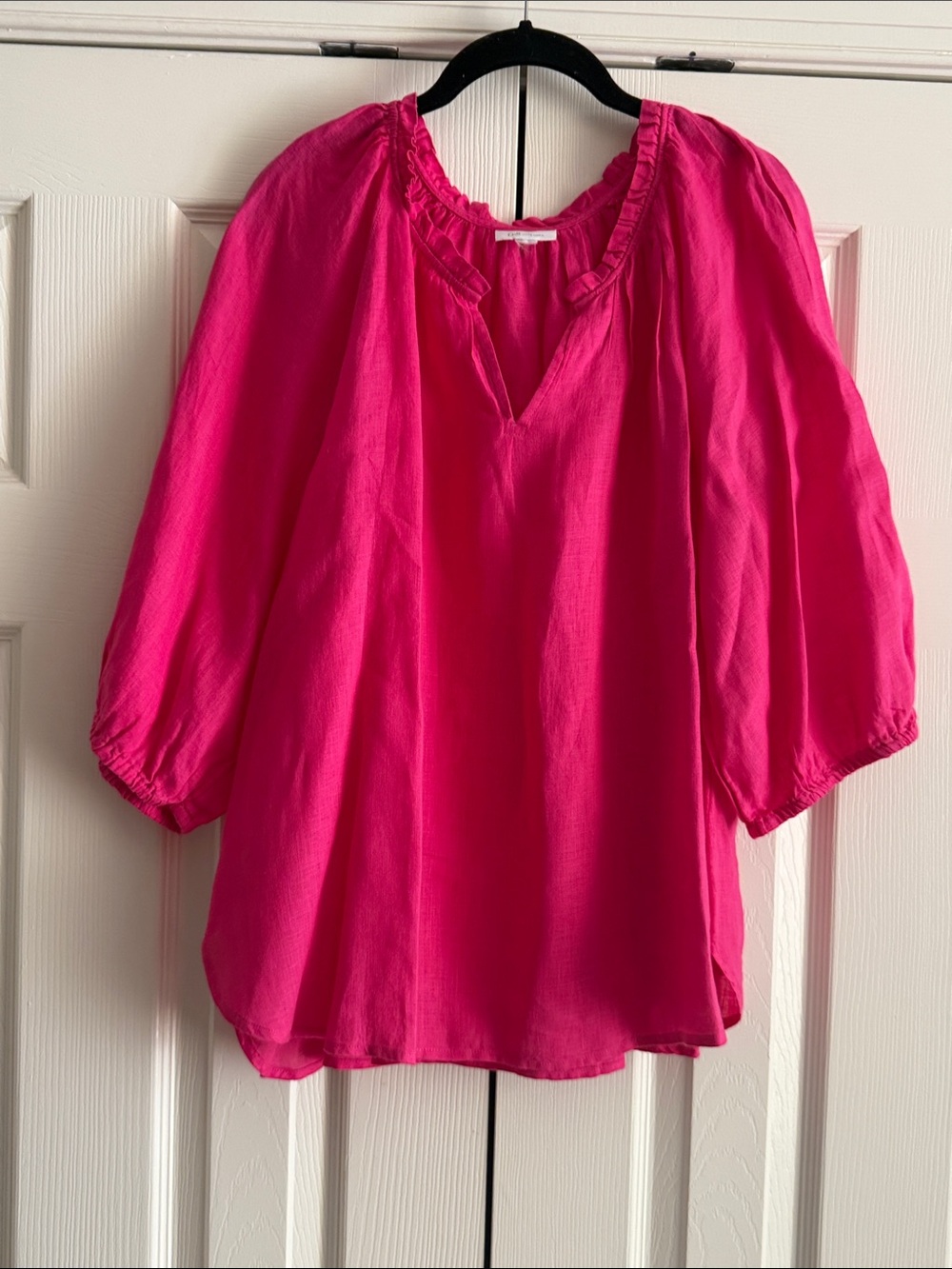 J. Jill Hot Pink Peasant Blouse